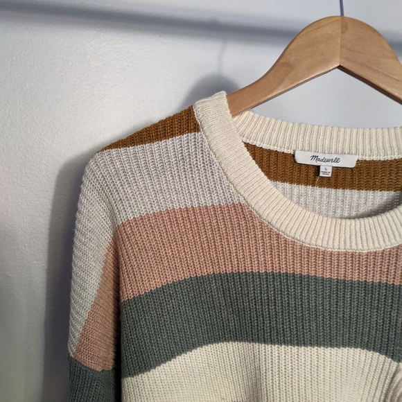 Madewell Thompson Pocket Pullover Knit Sweater in Rainbow Stripe - Picture 7 of 7